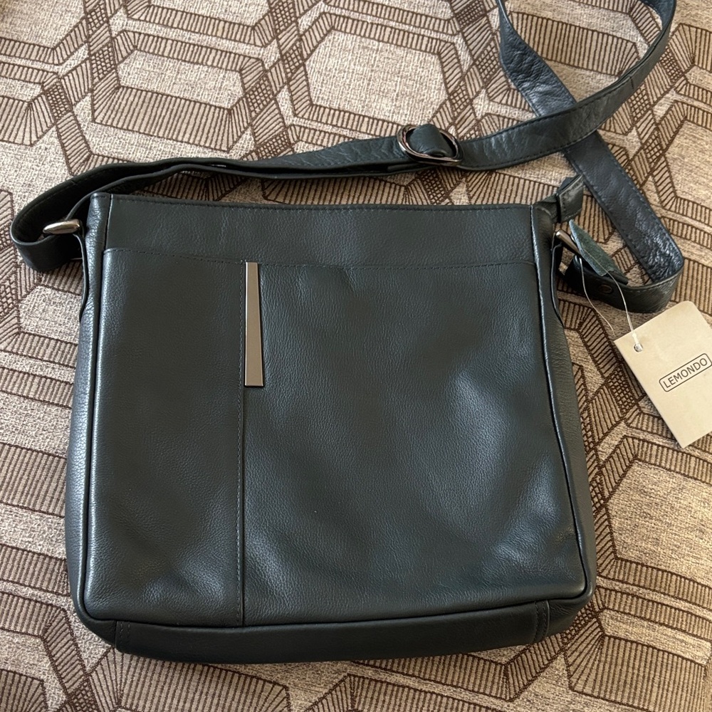 New! Turquoise Leather Shoulder Bag